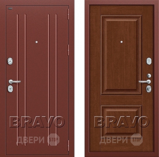 Входная металлическая Дверь Groff Т2-232 Brown Oak в Троицк