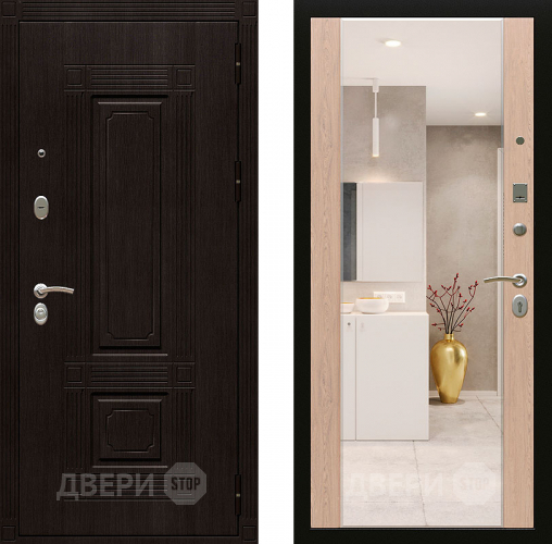 Входная металлическая Дверь Райтвер Мадрид с зеркалом в Троицк