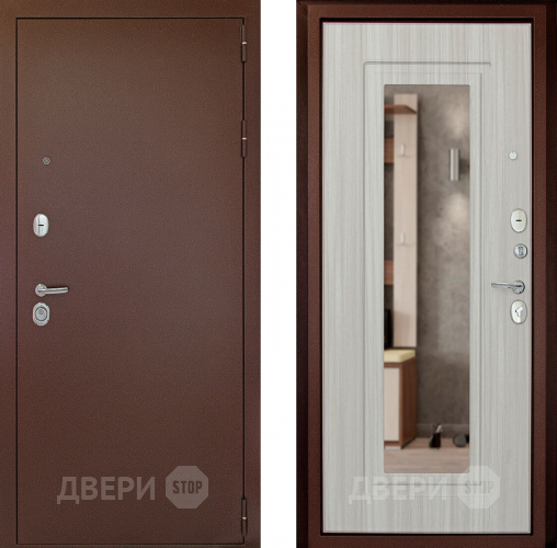 Входная металлическая Дверь (Дверной Континент) Гарант - 1 Зеркало Сандал белый в Троицк