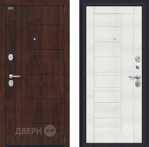 Входная металлическая Дверь Bravo Оптим Модерн Bianco Veralinga в Троицк