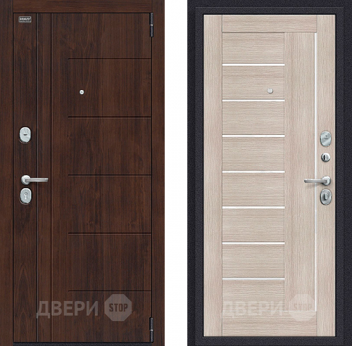 Входная металлическая Дверь Bravo Оптим Модерн Cappuccino Veralinga в Троицк