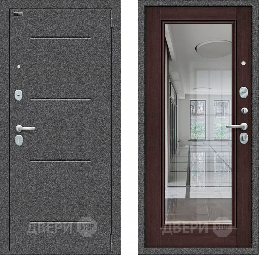 Входная металлическая Дверь Bravo Porta S-2 104/П61 с зеркалом венге в Троицк