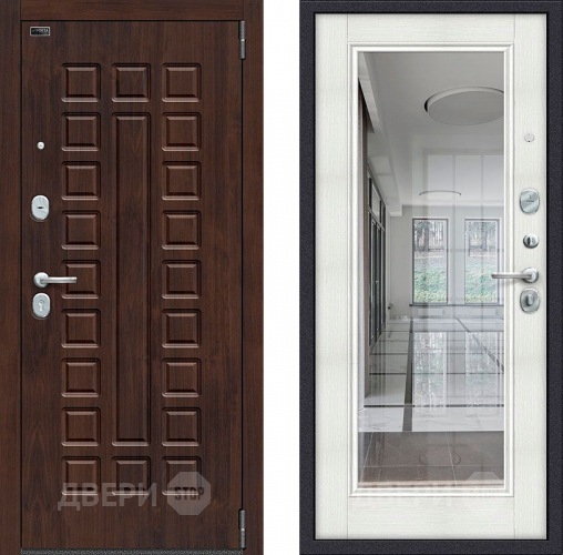 Входная металлическая Дверь Bravo Porta S-3 51/П61 с зеркалом Бьянко в Троицк