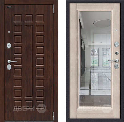 Входная металлическая Дверь Bravo Porta S-3 51/П61 с зеркалом Капучино в Троицк