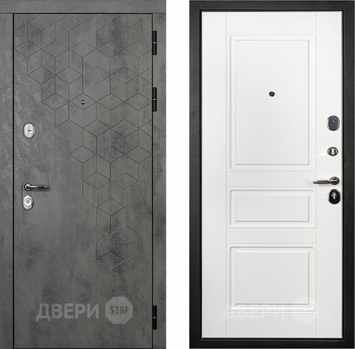 Входная металлическая Райтвер Бетон 1501 Белый матовый  в Троицк