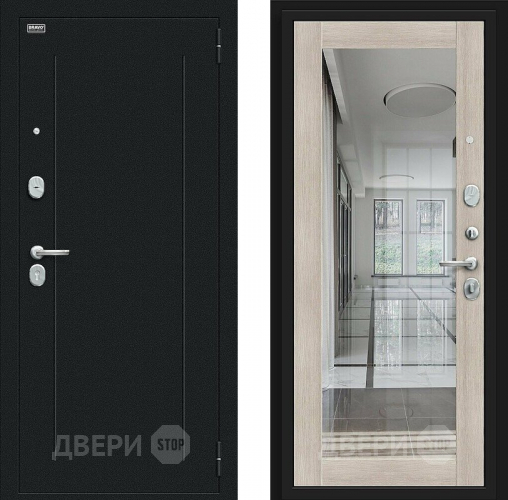 Входная металлическая Дверь Bravo Флэш Букле черное/Cappuccino Veralinga в Троицк