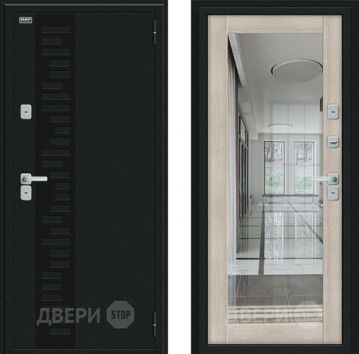 Дверь Bravo Thermo Флэш Декор Букле черное/Cappuccino Veralinga в Троицк
