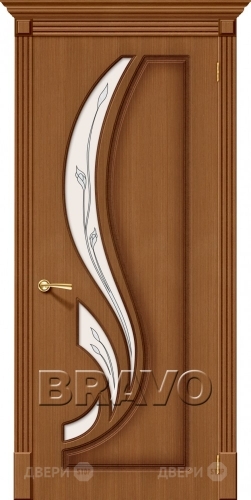 Межкомнатная дверь со стеклом Лилия (Орех) в Троицк