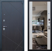 Дверь АСД Вектор с зеркалом Лиственница белая 860х2050 мм