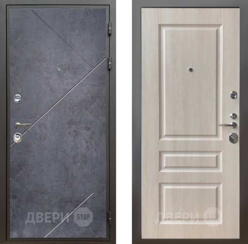 Входная металлическая Дверь Шелтер (SHELTER) Комфорт Бетон урбан индиго 3 Дуб филадельфия крем в Троицк