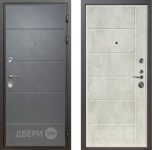 Входная металлическая Дверь Шелтер (SHELTER) Комфорт Лофт графит 11 Бетон крем в Троицк