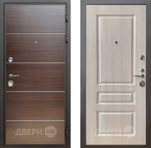 Входная металлическая Дверь Шелтер (SHELTER) Комфорт Венге структурный горизонт 3 Дуб филадельфия крем в Троицк