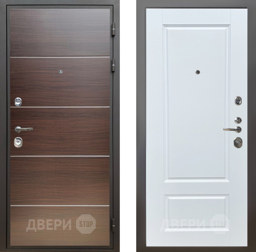 Дверь Шелтер (SHELTER) Комфорт Венге структурный горизонт 4 Белый матовый в Троицк