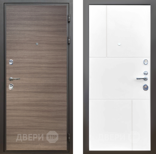 Входная металлическая Дверь Шелтер (SHELTER) Комфорт Дуб тоскано поперечный 8 Белый матовый в Троицк