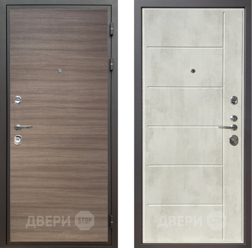 Входная металлическая Дверь Шелтер (SHELTER) Комфорт Дуб тоскано поперечный 11 Бетон крем в Троицк