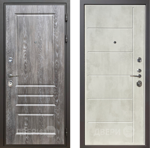 Входная металлическая Дверь Шелтер (SHELTER) Комфорт Дуб шале серебро 11 Бетон крем в Троицк