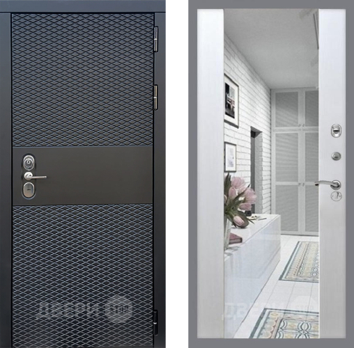 Входная металлическая Дверь Стоп БЛЭК CISA Зеркало СБ-16 Лиственница беж в Троицк