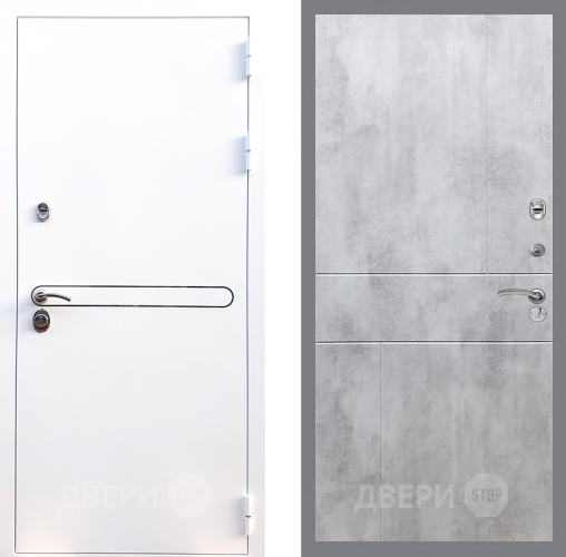 Входная металлическая Дверь Стоп Лайн Вайт ФЛ-290 Бетон светлый в Троицк