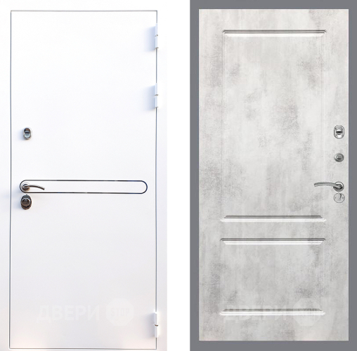 Входная металлическая Дверь Стоп Лайн Вайт ФЛ-117 Бетон светлый в Троицк