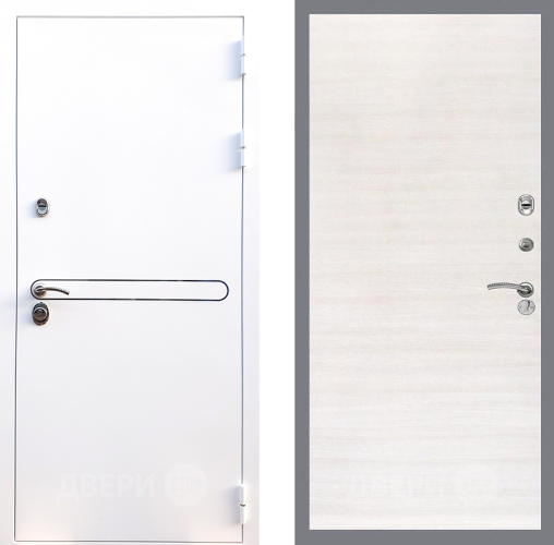 Входная металлическая Дверь Стоп Лайн Вайт Гладкая Акация светлая в Троицк