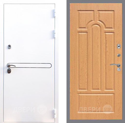 Входная металлическая Дверь Стоп Лайн Вайт ФЛ-58 Дуб в Троицк