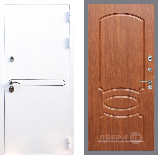 Входная металлическая Дверь Стоп Лайн Вайт ФЛ-128 Береза мореная в Троицк