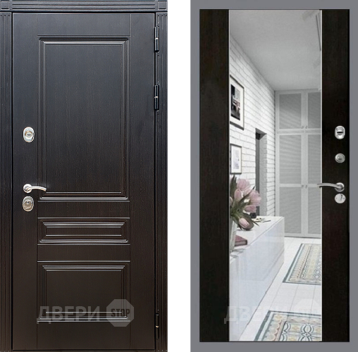 Входная металлическая Дверь Стоп МЕГАПОЛИС Зеркало СБ-16 Венге в Троицк