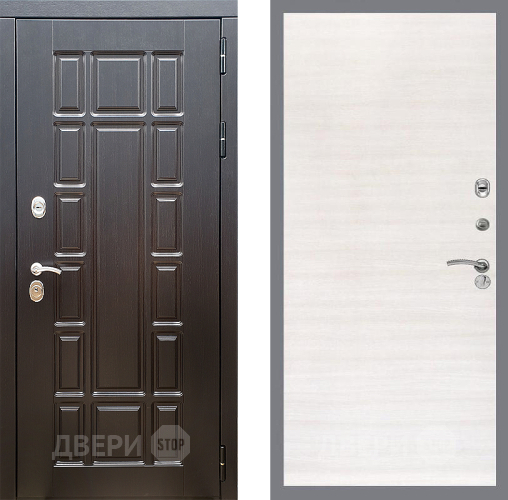 Входная металлическая Дверь Стоп НЬЮ ЙОРК Гладкая Акация светлая в Троицк