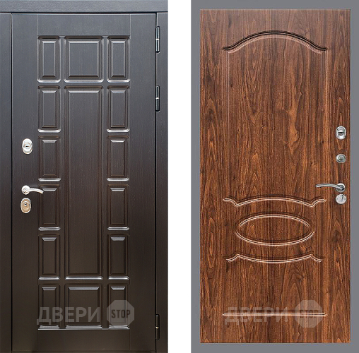 Входная металлическая Дверь Стоп НЬЮ ЙОРК ФЛ-128 орех тисненый в Троицк