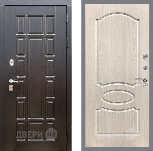 Входная металлическая Дверь Стоп НЬЮ ЙОРК ФЛ-128 Беленый дуб в Троицк