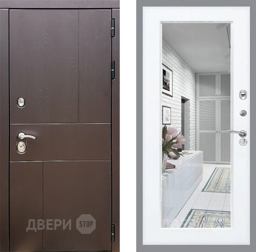 Дверь Стоп УРБАН Зеркало Силк Сноу в Троицк