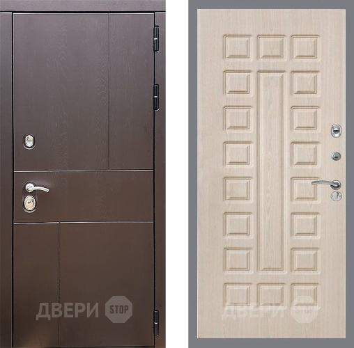Входная металлическая Дверь Стоп УРБАН ФЛ-183 Беленый дуб в Троицк