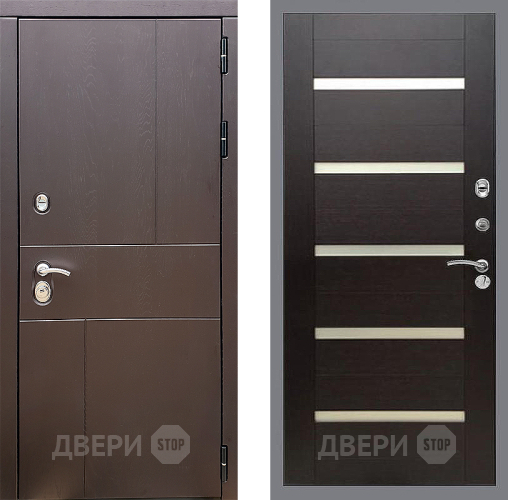 Входная металлическая Дверь Стоп УРБАН СБ-14 венге поперечный в Троицк