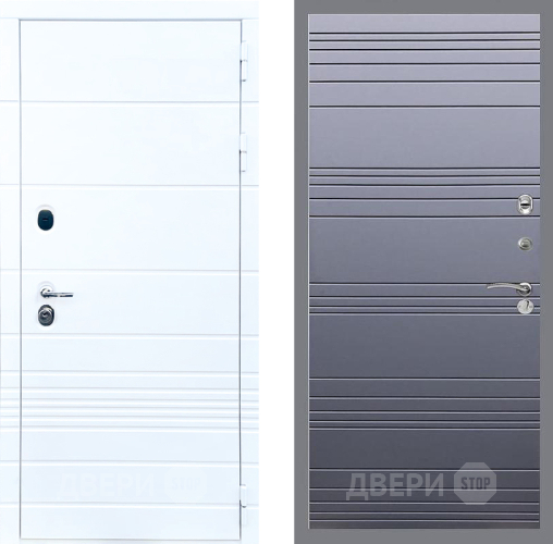 Входная металлическая Дверь Стоп ТРЕНДО Лайн Силк титан в Троицк