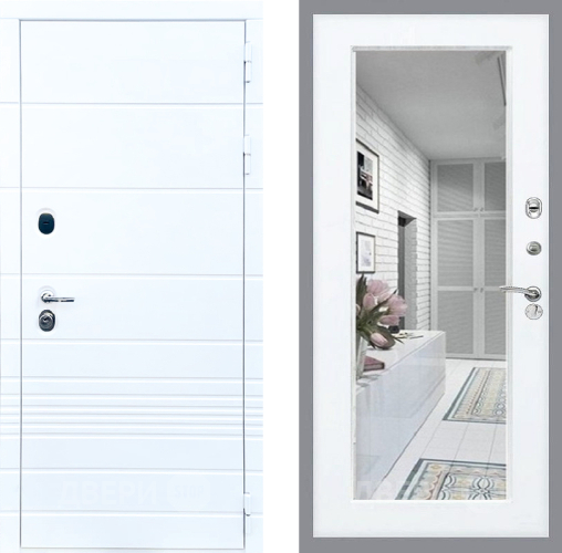 Дверь Стоп ТРЕНДО Зеркало Силк Сноу в Троицк