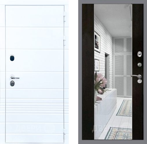 Входная металлическая Дверь Стоп ТРЕНДО Зеркало СБ-16 Венге в Троицк