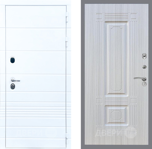 Входная металлическая Дверь Стоп ТРЕНДО ФЛ-2 Сандал белый в Троицк