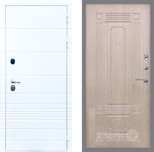 Входная металлическая Дверь Стоп ТРЕНДО ФЛ-2 Беленый дуб в Троицк
