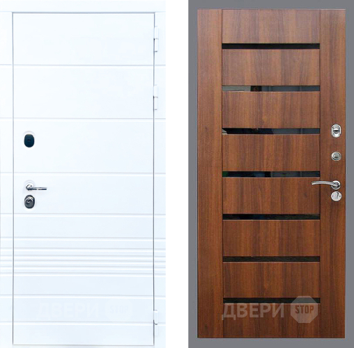 Входная металлическая Дверь Стоп ТРЕНДО СБ-14 Орех бренди в Троицк