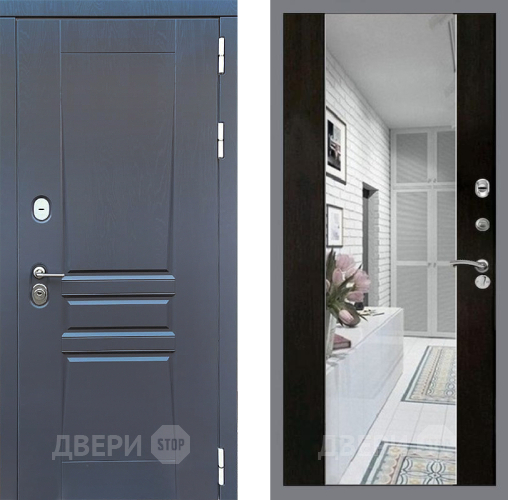 Входная металлическая Дверь Стоп ПЛАТИНУМ Зеркало СБ-16 Венге в Троицк