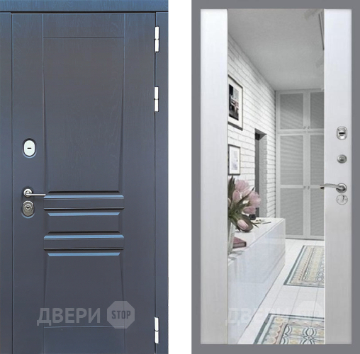 Входная металлическая Дверь Стоп ПЛАТИНУМ Зеркало СБ-16 Лиственница беж в Троицк