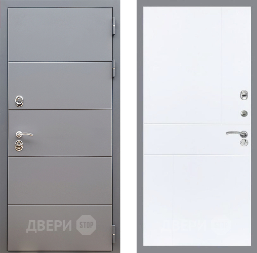 Входная металлическая Дверь Стоп АРТ ГРАФИТ ФЛ-290 Силк Сноу в Троицк