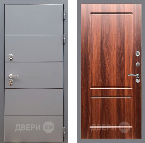 Входная металлическая Дверь Стоп АРТ ГРАФИТ ФЛ-117 Итальянский орех в Троицк