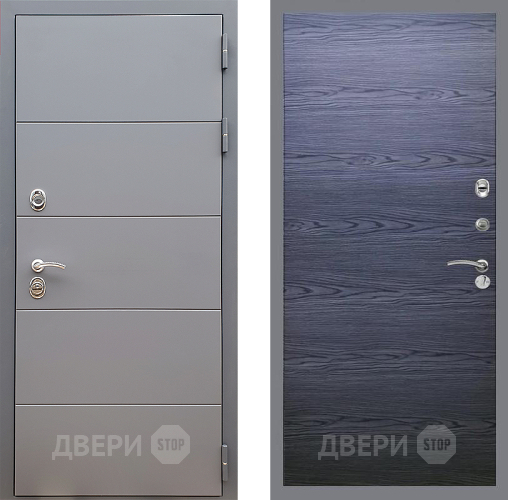 Входная металлическая Дверь Стоп АРТ ГРАФИТ Гладкая Дуб тангенальный черный в Троицк