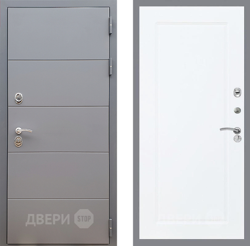 Входная металлическая Дверь Стоп АРТ ГРАФИТ ФЛ-119 Силк Сноу в Троицк