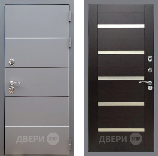 Входная металлическая Дверь Стоп АРТ ГРАФИТ СБ-14 венге поперечный в Троицк