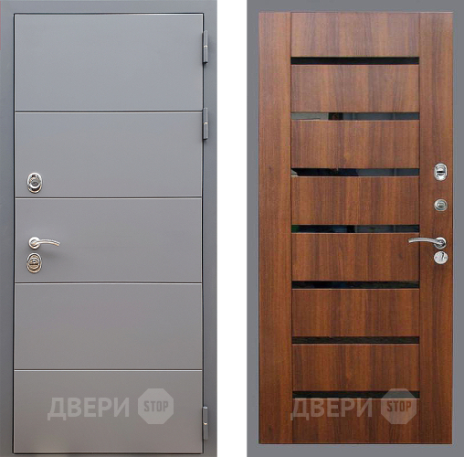 Входная металлическая Дверь Стоп АРТ ГРАФИТ СБ-14 Орех бренди в Троицк