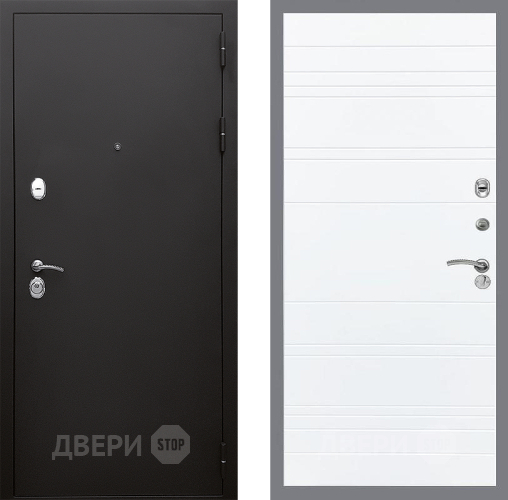 Дверь Стоп КЛАССИК Шагрень Лайн Силк Сноу в Троицк