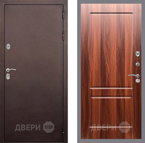 Входная металлическая Дверь Стоп КЛАССИК Медь ФЛ-117 Итальянский орех в Троицк
