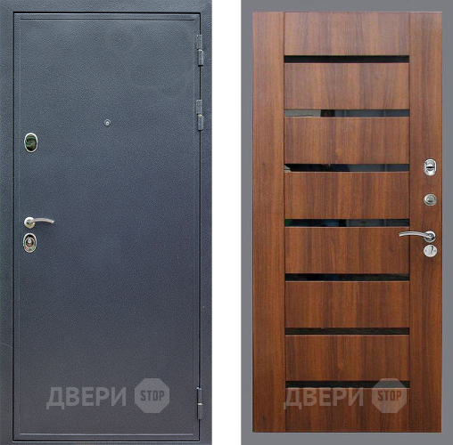 Входная металлическая Дверь Стоп СИЛЬВЕР СБ-14 Орех бренди в Троицк